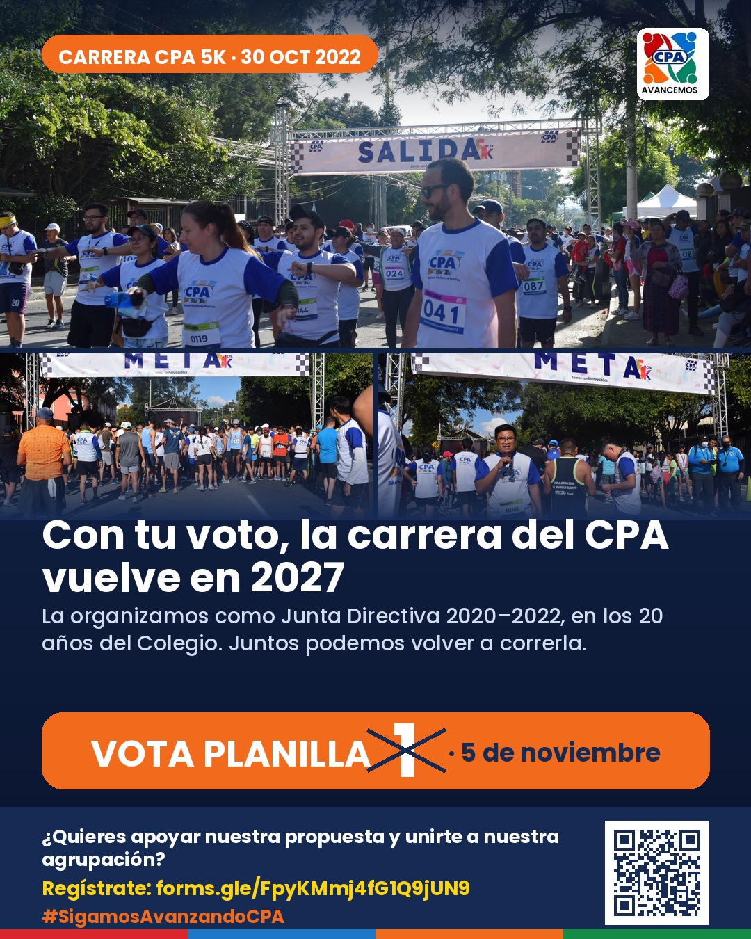 Afiche de Avancemos CPA que propone retomar la carrera 5K en 2027